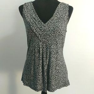 Merona Black & White Sleeveless Top Size M